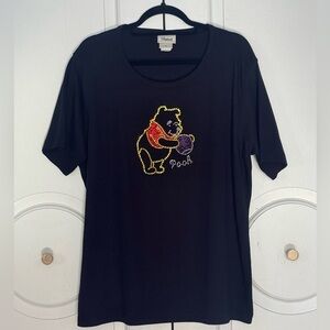 Distinct‎ Winnie the Pooh Rhinestone Graphic T-Shirt Black 1X 1703L